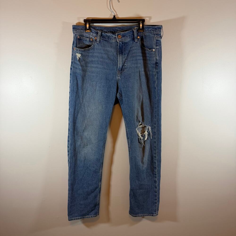 Gap 90s Straight High Rise Mid Wash Blue Denim Jeans Womens 32 Casual